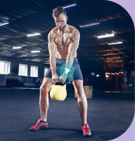 man training at the gym